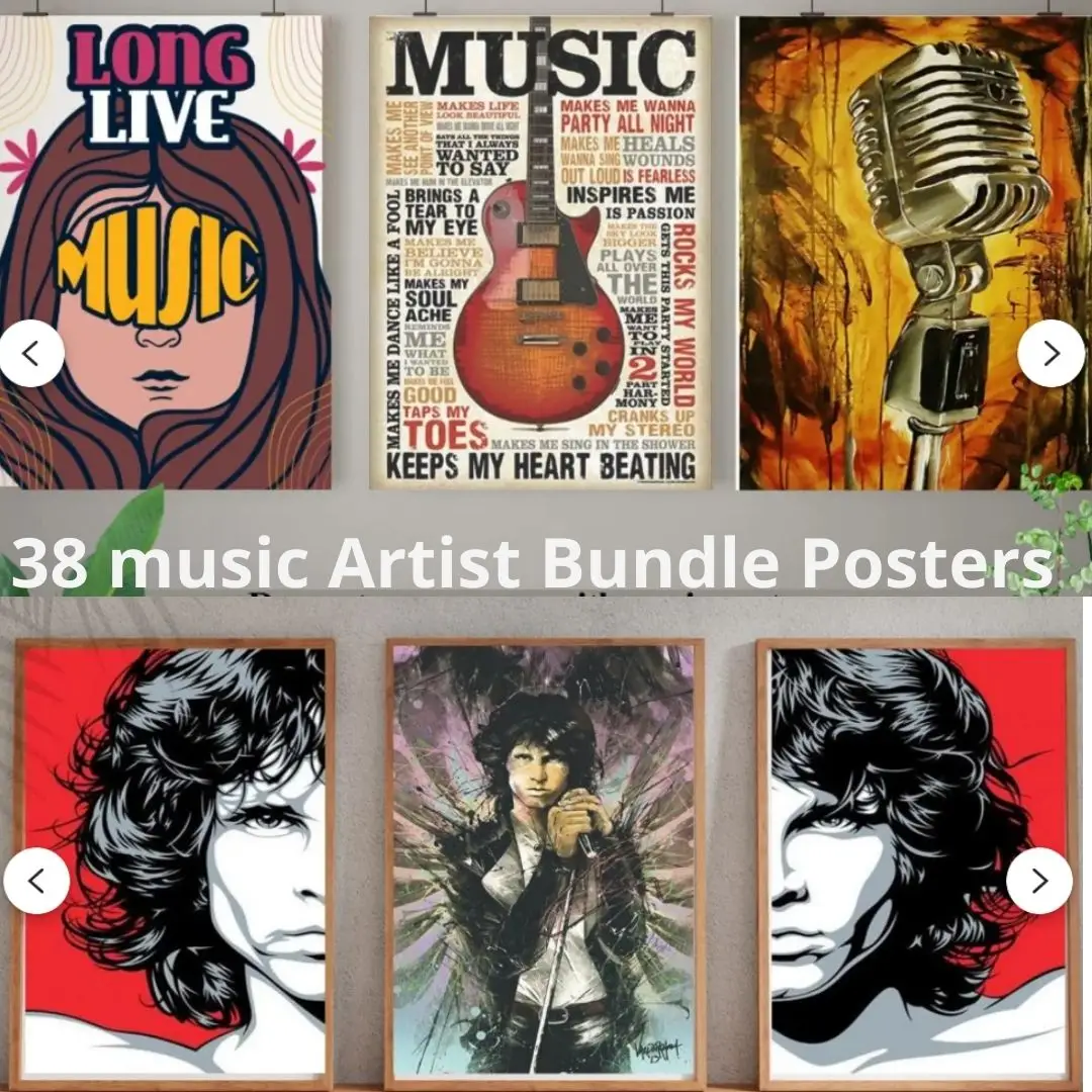Vintage 38 Music Posters Bundle