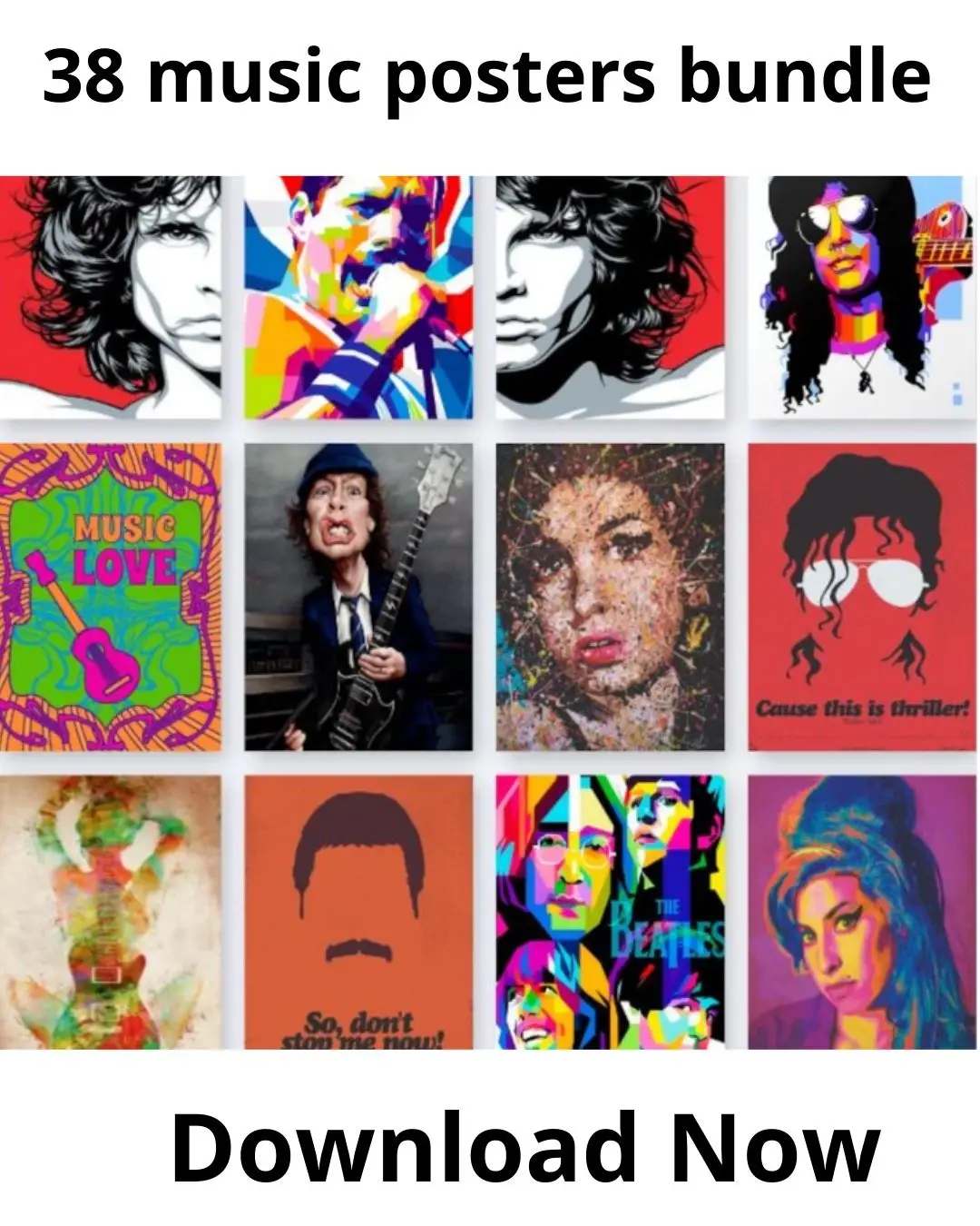 Vintage 38 Music Posters Bundle - Image 2