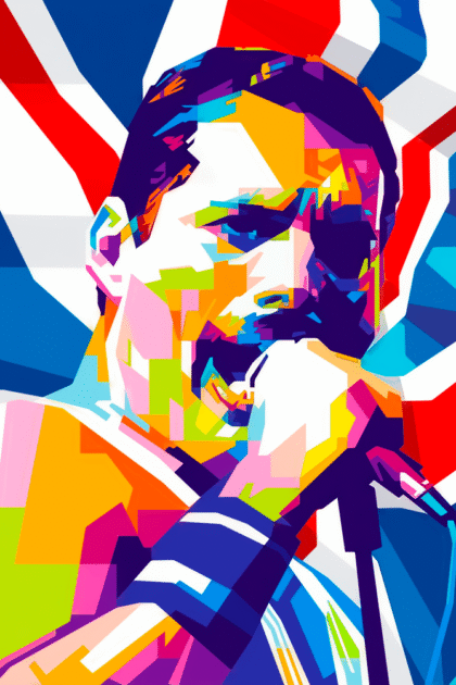 Colorful Portrait of a Rock Legend